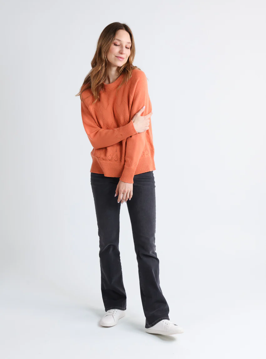 Pull femme laine et cachemire orange