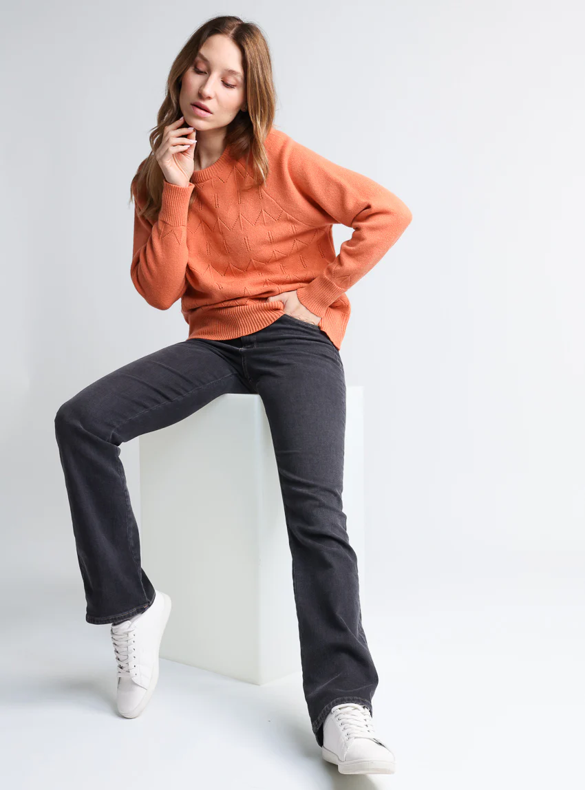 Pull femme laine et cachemire orange – Image 6