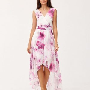 Robe asymétrique fleurie sans manches