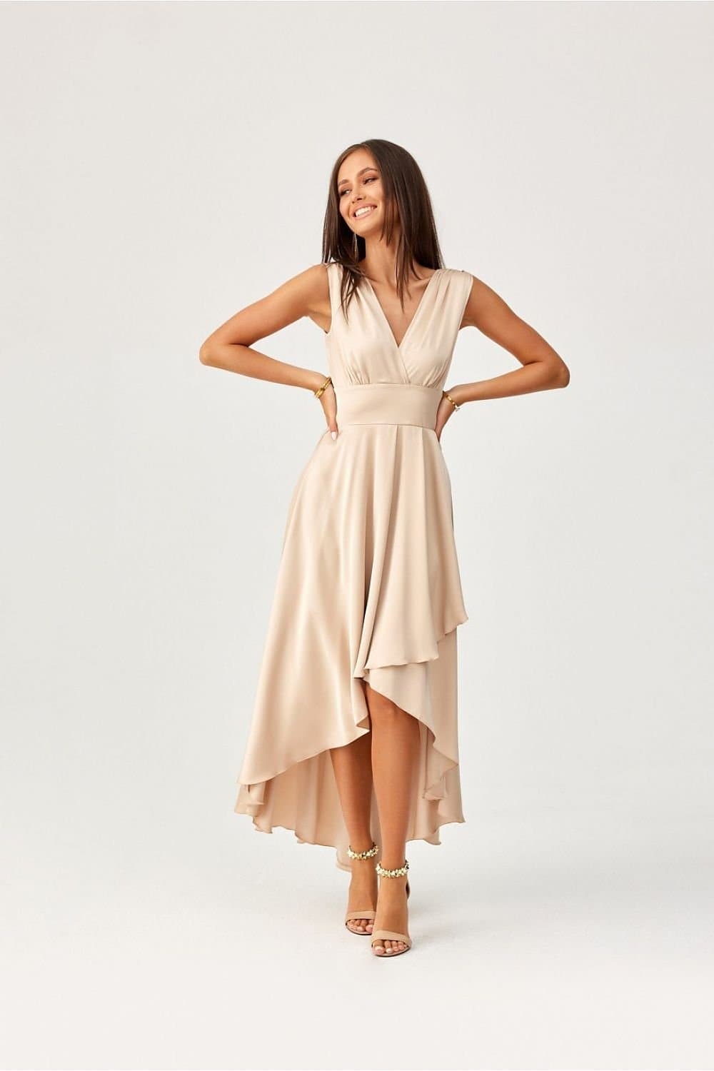 Robe asymétrique beige – Image 4